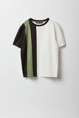 T-shirt rayé avec blocs de couleurs pour garçon