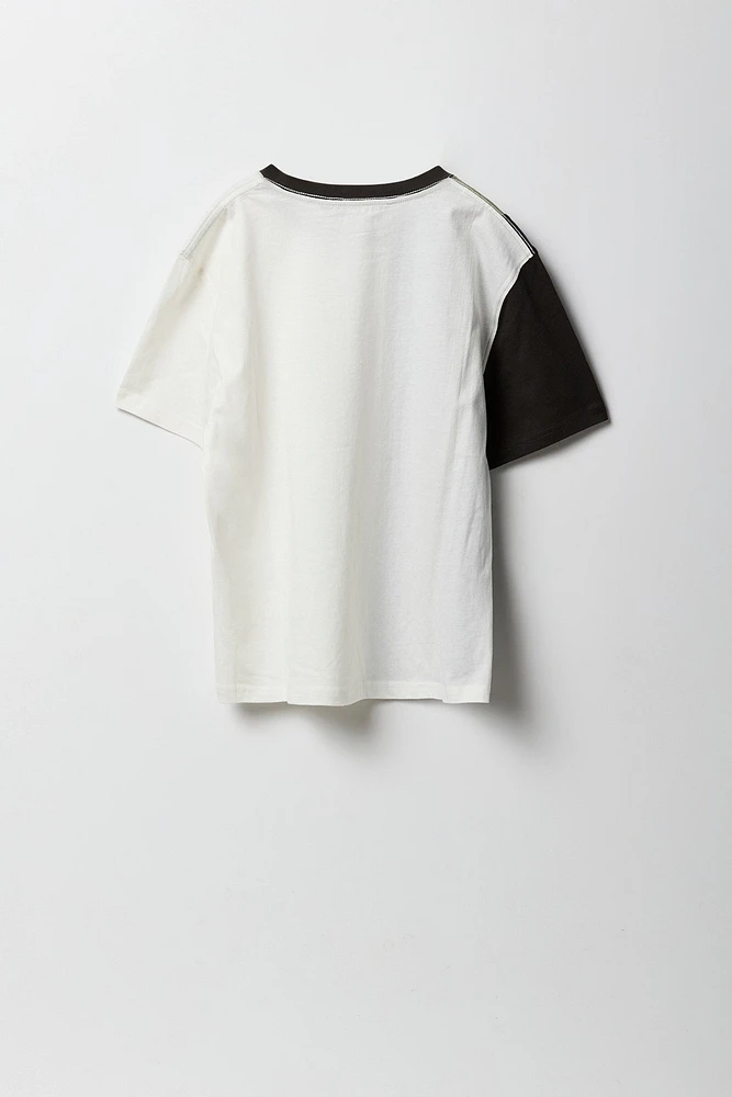 T-shirt rayé avec blocs de couleurs pour garçon