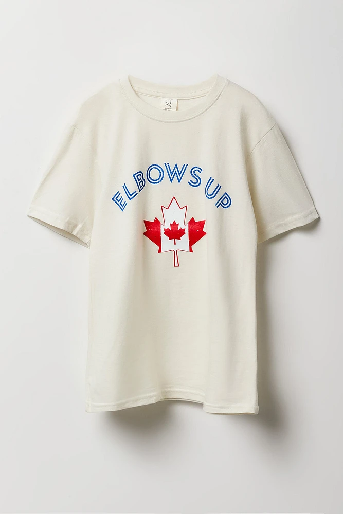 T-shirt à imprimé Elbows Up Canada pour garçon