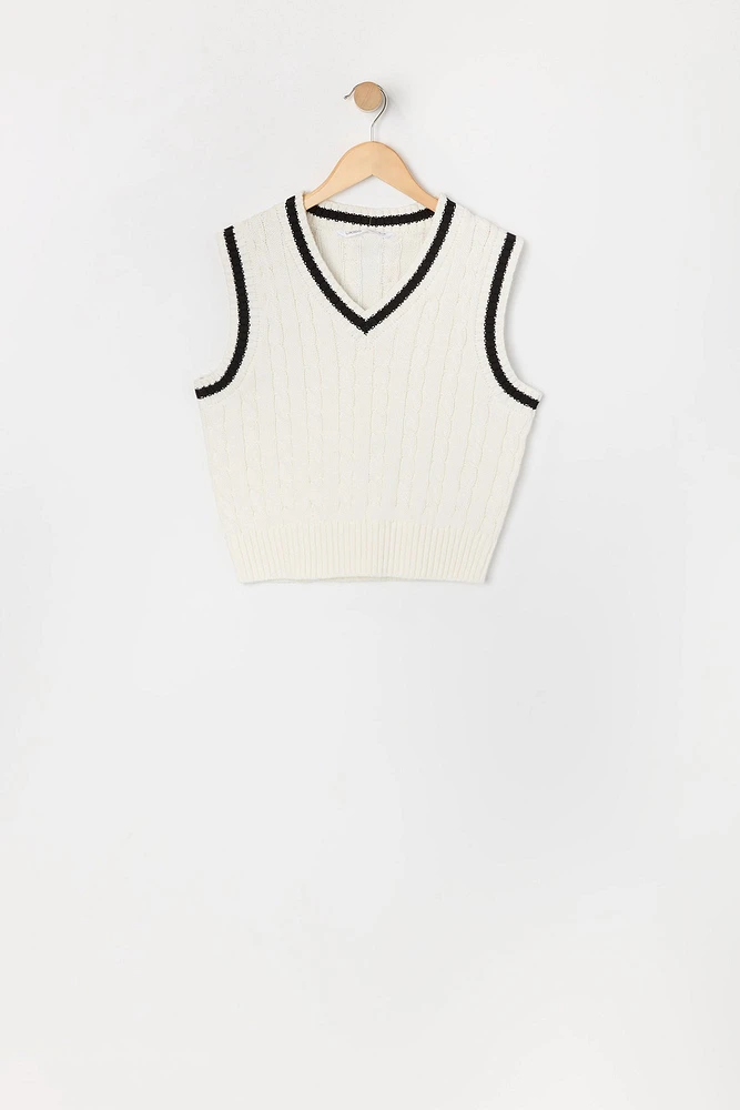 Girls Cable Knit Vest