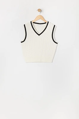 Girls Cable Knit Vest