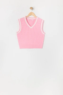 Veste en tricot torsadé pour fille