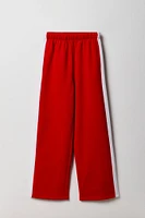 Pantalon d'entraînement à jambe large en molleton avec rayures latérales pour fille