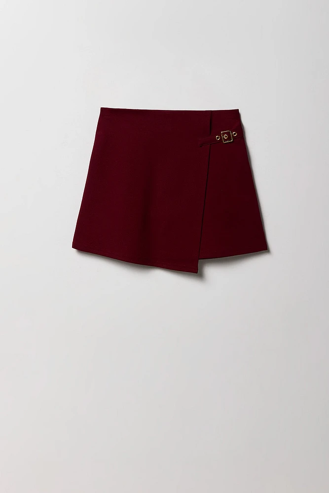 Jupe-short croisée avec boucle pour fille