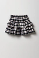 Girls Plaid Tiered Skort