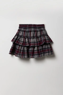 Jupe-short volantée à carreaux pour fille
