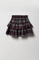 Jupe-short volantée à carreaux pour fille