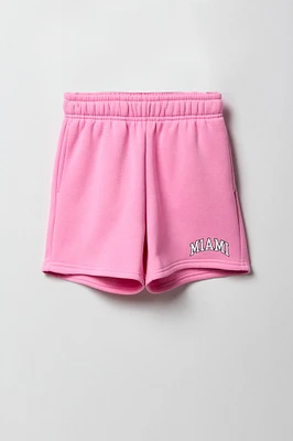 Girls City Graphic Fleece Short
