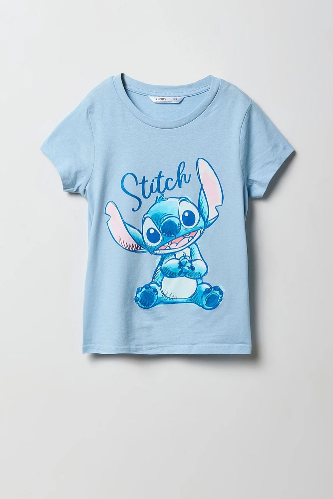 T-shirt à imprimé Stitch pour filles