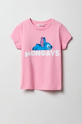 T-shirt à imprimé Stitch Mondays pour filles