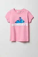 T-shirt à imprimé Stitch Mondays pour filles