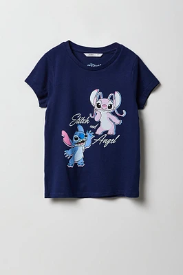 T-shirt à imprimé Stitch & Angel pour filles