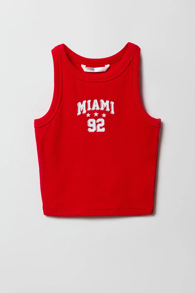 Girls Graphic Ribbed Tank
