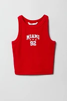 Girls Graphic Ribbed Tank