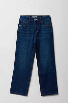 Jean mi-taille à jambe droite pour fille