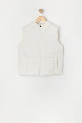 Veste bouffante à capuchon pour fille