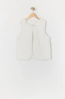 Veste boutonnée en similifourrure pour fille