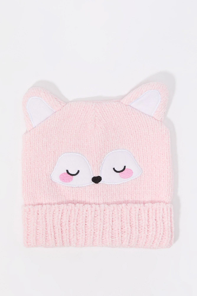 Girls 3D Fox Beanie