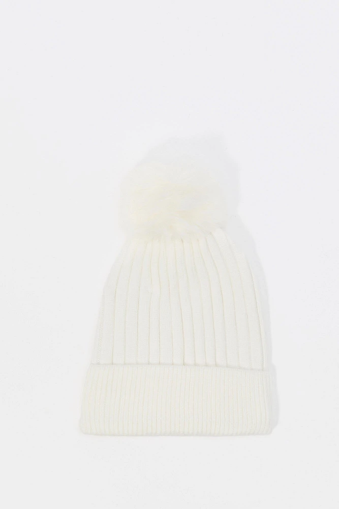 Girls Knit Pom Beanie