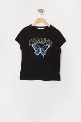 T-shirt à imprimé Fearless pour fille