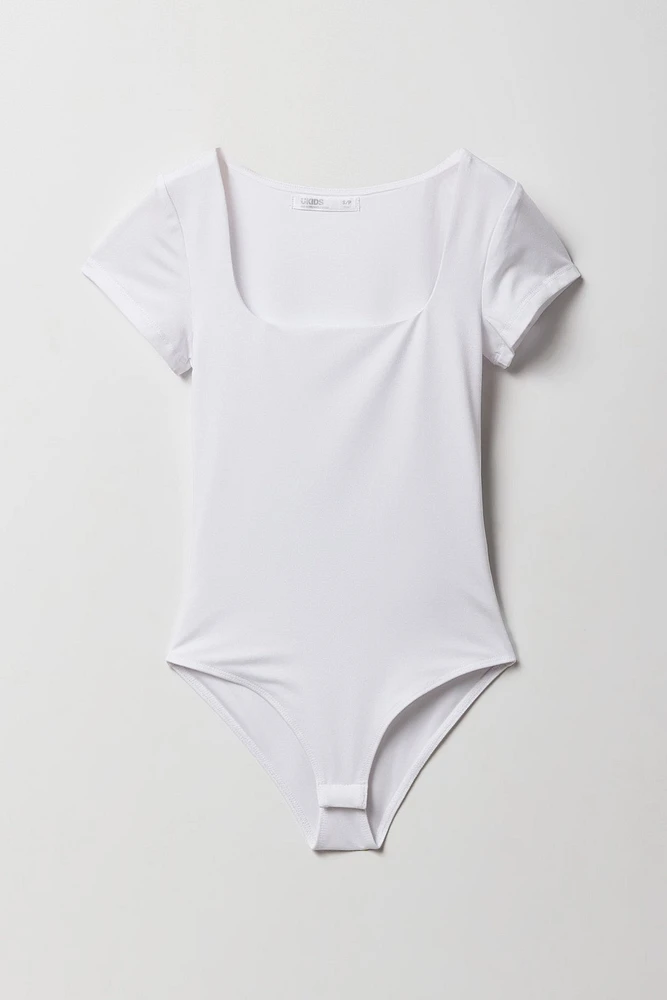 Girls Double Layered Square Neck Bodysuit