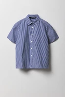 Boys Striped Button-Up Boxy Top