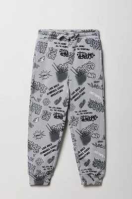Kids Graffiti Skate Print Fleece Jogger
