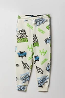 Kids Graffiti Print Fleece Jogger