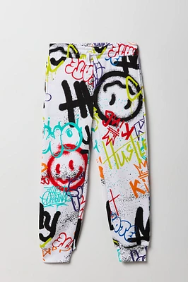 Jogger en molleton à imprimé graffitis pour enfants