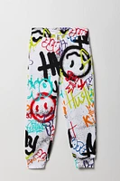Jogger en molleton à imprimé graffitis pour enfants