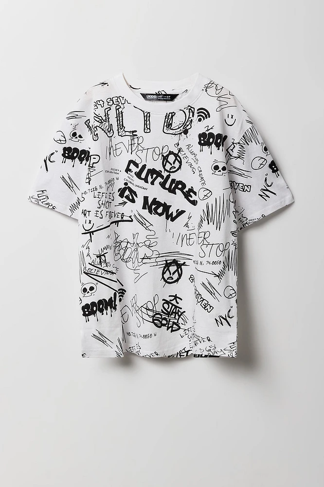 T-shirt à imprimé graffitis pour garçon