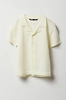 Polo boutonné en tricot côtelé large pour garçon