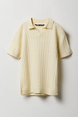 Polo en tricot côtelé large pour garçon