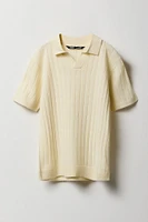 Polo en tricot côtelé large pour garçon