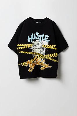 T-shirt à imprimé Hustle Bear pour garçon