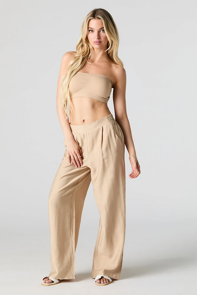 Pantalon plissé à jambe large