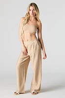 Pantalon plissé à jambe large