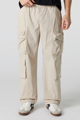 Pantalon cargo en nylon avec poche à glissière