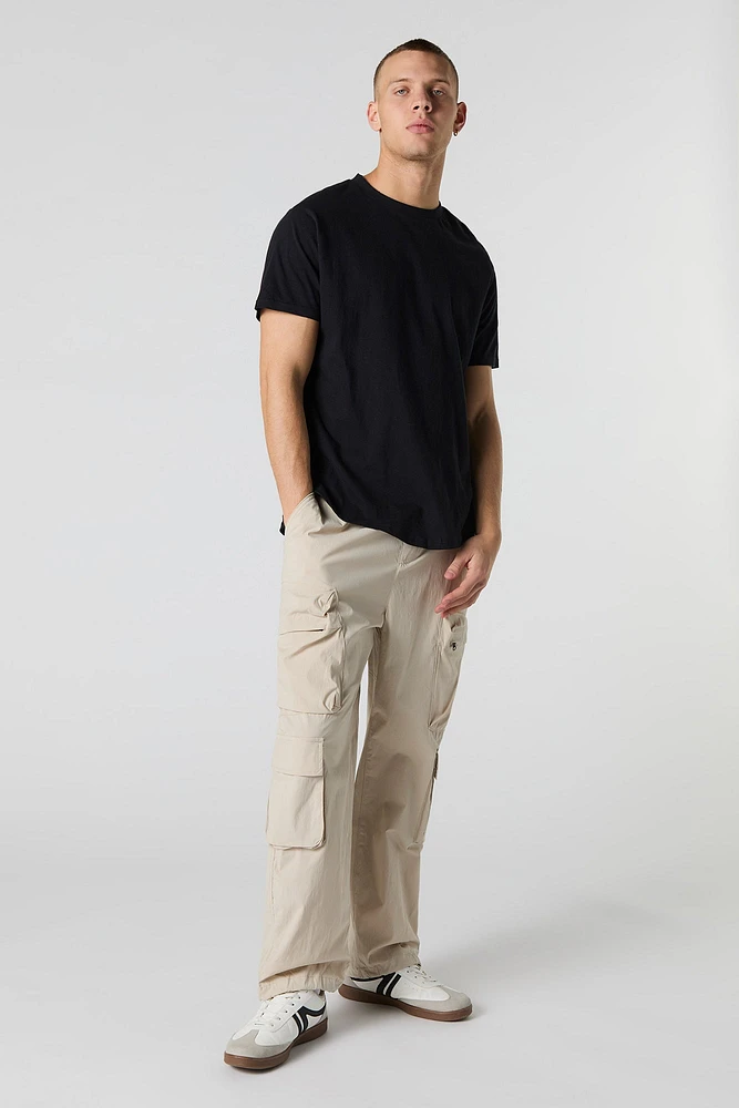 Pantalon cargo en nylon avec poche à glissière