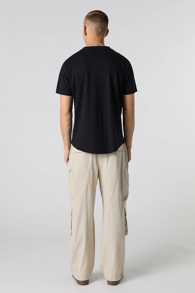 Pantalon cargo en nylon avec poche à glissière