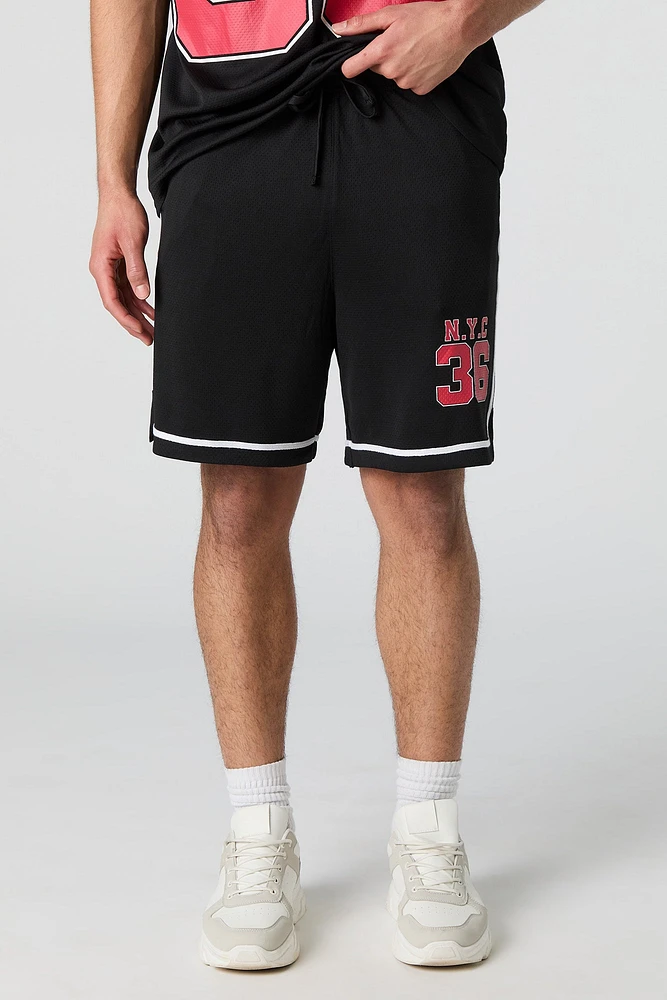 Short sport en filet imprimé