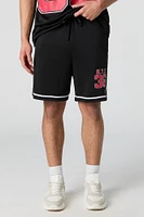 Short sport en filet imprimé
