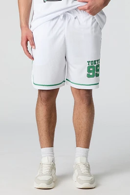 Short sport en filet imprim