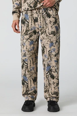 Pantalon en molleton à imprimé camouflage