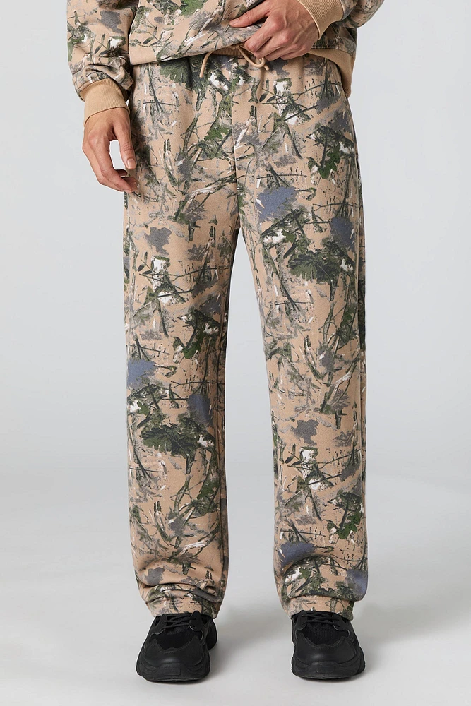Pantalon en molleton à imprimé camouflage