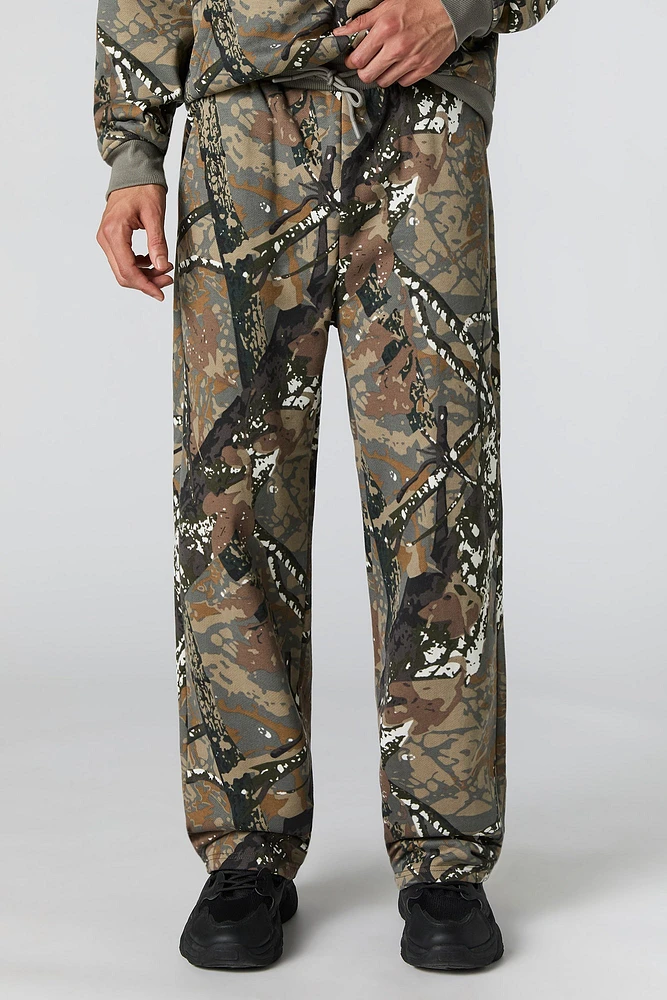 Camo Print Fleece Sweatpant