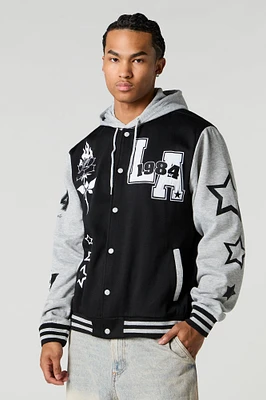 Blouson collégien à broderie en chenille de sergé LA 1984