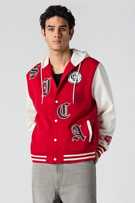 Blouson collégien à broderie en chenille de sergé SJCA