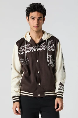Blouson collégien à broderie en chenille Hombres