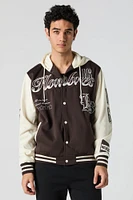 Blouson collégien à broderie en chenille Hombres